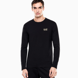 T-Shirt girocollo a maniche lunghe in cotone 8NPT28 PJVQZ 0208 EA7 Black 