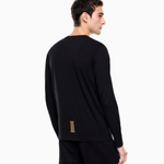 T-Shirt girocollo a maniche lunghe in cotone 8NPT28 PJVQZ 0208 EA7 Black 