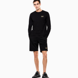 T-Shirt girocollo a maniche lunghe in cotone 8NPT28 PJVQZ 0208 EA7 Black 