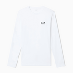 T-Shirt girocollo a maniche lunghe in cotone 8NPT28 PJVQZ 1100 EA7 White 