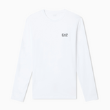 T-Shirt girocollo a maniche lunghe in cotone 8NPT28 PJVQZ 1100 EA7 White 