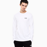 T-Shirt girocollo a maniche lunghe in cotone 8NPT28 PJVQZ 1100 EA7 White 