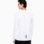 T-Shirt girocollo a maniche lunghe in cotone 8NPT28 PJVQZ 1100 EA7 White 