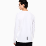 T-Shirt girocollo a maniche lunghe in cotone 8NPT28 PJVQZ 1100 EA7 White 