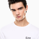 T-Shirt girocollo a maniche lunghe in cotone 8NPT28 PJVQZ 1100 EA7 White 