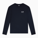 T-Shirt girocollo a maniche lunghe in cotone 8NPT28 PJVQZ 1562 EA7 Blue 
