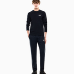T-Shirt girocollo a maniche lunghe in cotone 8NPT28 PJVQZ 1562 EA7 Blue 