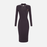 Abito in maglia con ricami à jour<BR/> AM08B66E2 EV9 ELISABETTA FRANCHI Dark chocolate 