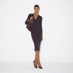 Abito in maglia con ricami à jour<BR/> AM08B66E2 EV9 ELISABETTA FRANCHI Dark chocolate 