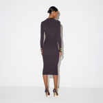 Abito in maglia con ricami à jour<BR/> AM08B66E2 EV9 ELISABETTA FRANCHI Dark chocolate 
