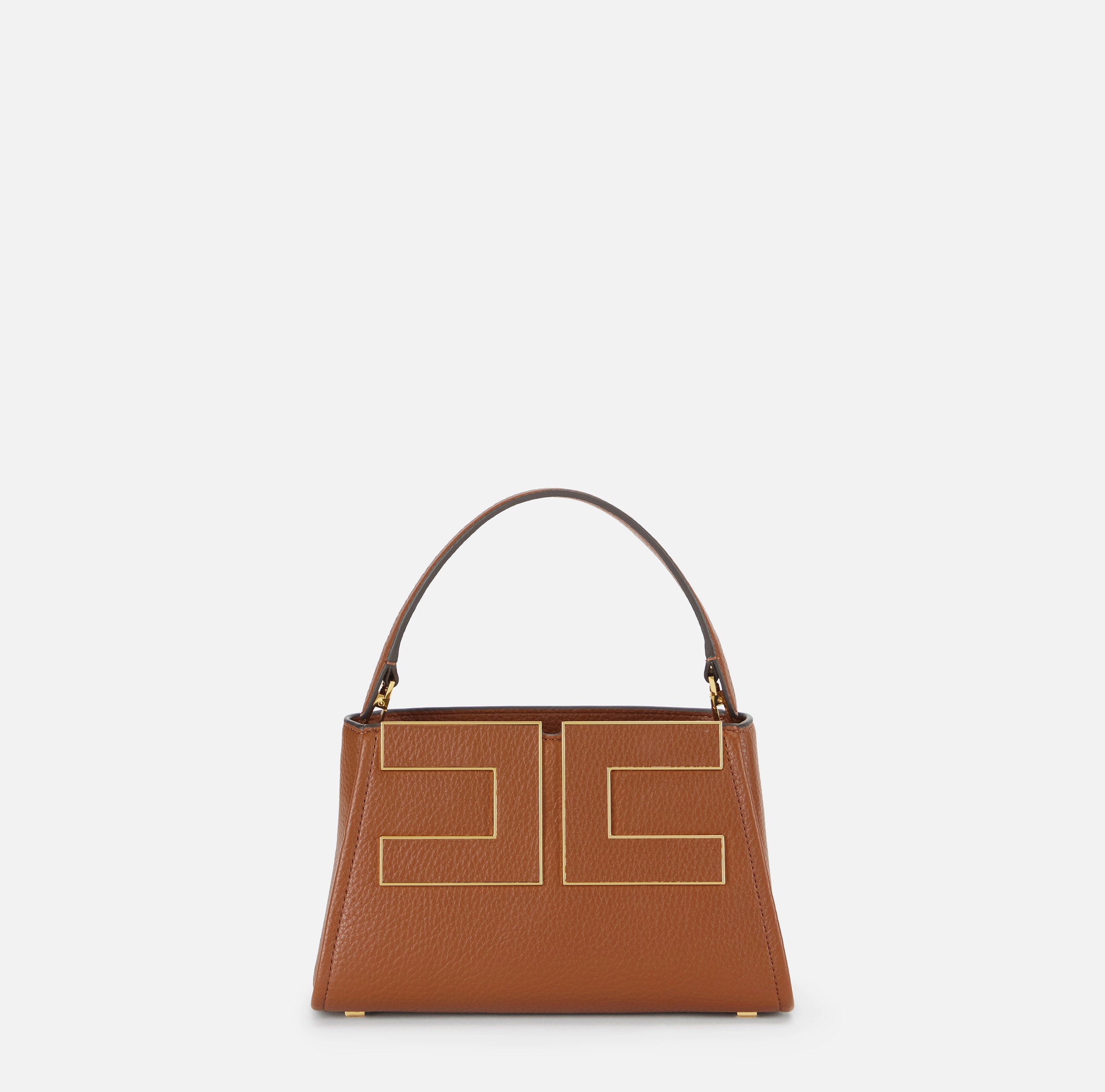 Borsa a mano con logo BS07A66E2 FK3 ELISABETTA FRANCHI Sigaro 