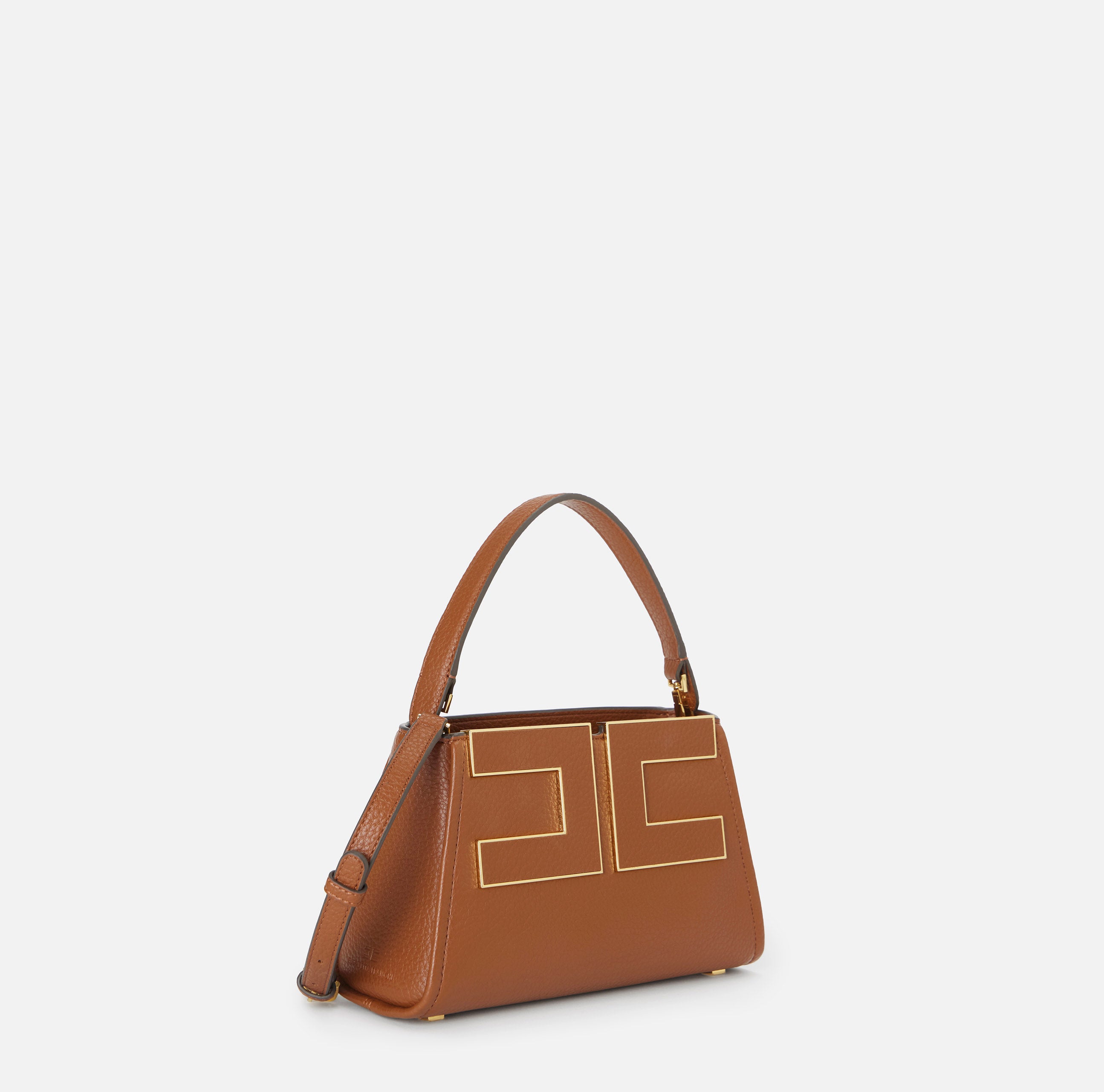 Borsa a mano con logo BS07A66E2 FK3 ELISABETTA FRANCHI Sigaro 