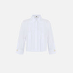 Camicia in cotone con pieghe CA17766E2 100 ELISABETTA FRANCHI Bianco 