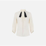 Blusa in georgette con cravattino CA17866E2 E84 ELISABETTA FRANCHI Burro/nero 
