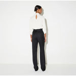 Blusa in georgette con cravattino CA17866E2 E84 ELISABETTA FRANCHI Burro/nero 