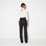Blusa in georgette con cravattino CA17866E2 E84 ELISABETTA FRANCHI Burro/nero 
