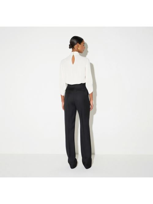 Blusa in georgette con cravattino CA17866E2 E84 ELISABETTA FRANCHI Burro/nero 