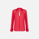 Camicia in georgette con loghi gioiello CA19466E2 CG5 ELISABETTA FRANCHI Red passion 