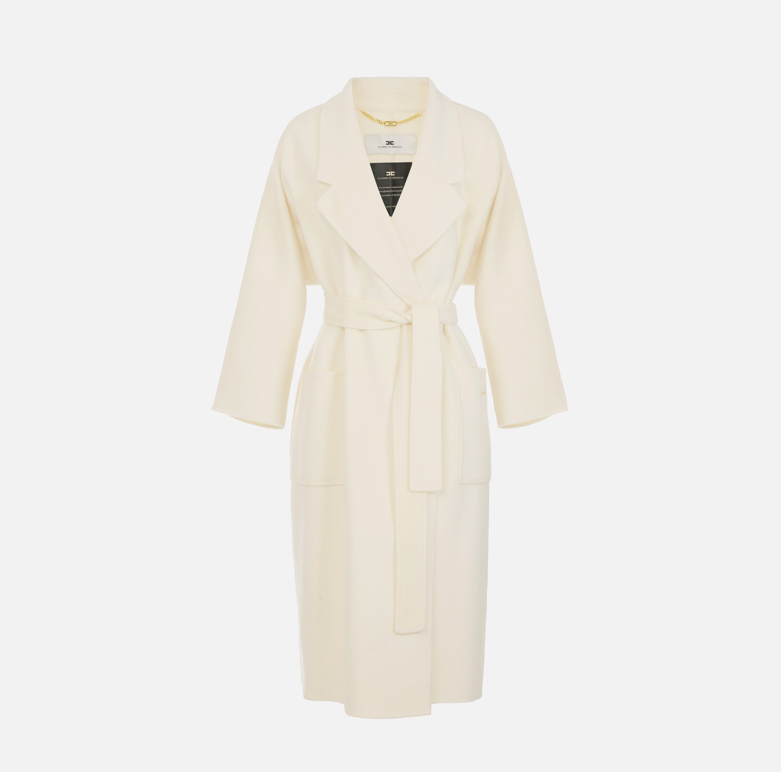 Cappotto in panno double di lana CP01D66E2 193 ELISABETTA FRANCHI Burro 