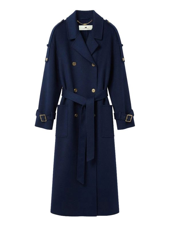 Cappotto doppiopetto con cintura CP02D66E2 H88 ELISABETTA FRANCHI Blu notte 