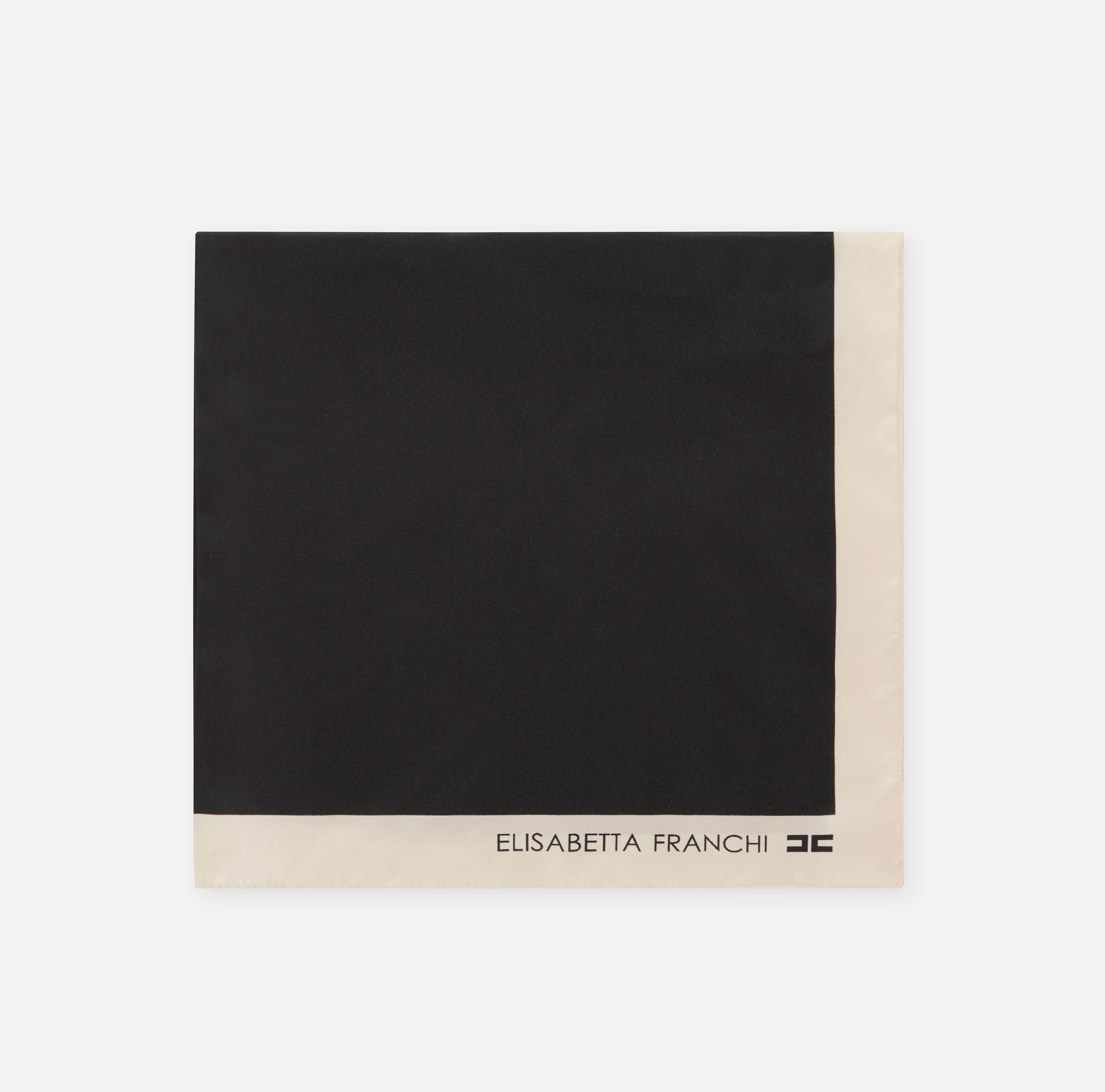 Foulard in seta FO03F66E2 685 ELISABETTA FRANCHI Nero/burro 