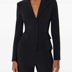 Giacca in tessuto tecnico GI25367E2 110 ELISABETTA FRANCHI Nero 
