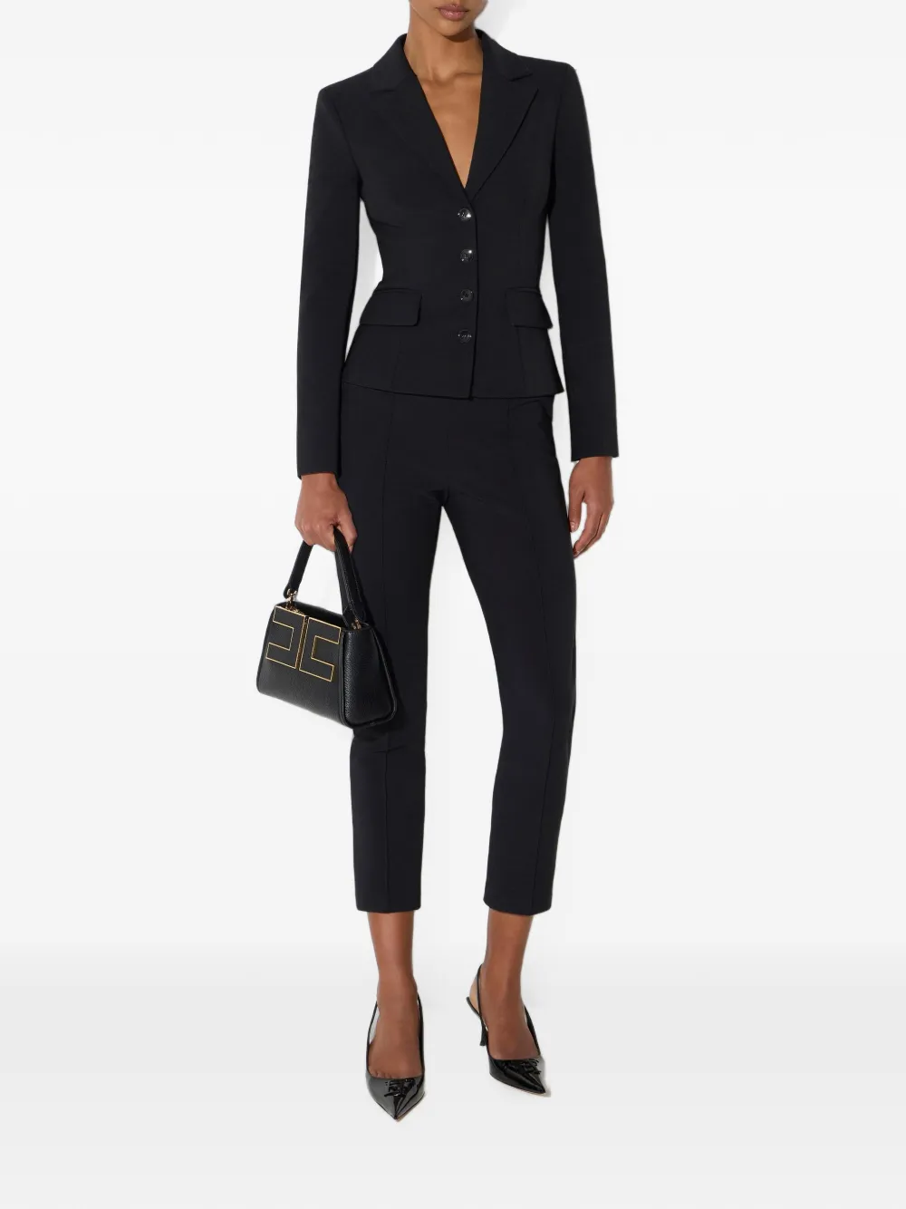 Giacca in tessuto tecnico GI25367E2 110 ELISABETTA FRANCHI Nero 