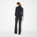 Giacca in doppio crêpe stretch con logo gioiello GI26866E2 110 ELISABETTA FRANCHI Nero 