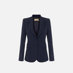 Giacca in doppio crêpe stretch GI27466E2 H88 ELISABETTA FRANCHI Blu notte 