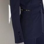 Giacca in doppio crêpe stretch GI27466E2 H88 ELISABETTA FRANCHI Blu notte 