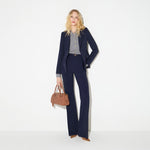 Giacca in doppio crêpe stretch GI27466E2 H88 ELISABETTA FRANCHI Blu notte 