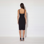 Gonna in doppio crêpe stretch con dettaglio gioiello GO22366E2 110 ELISABETTA FRANCHI Nero 