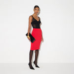 Gonna in doppio crêpe stretch con dettaglio gioiello GO22366E2 CG5 ELISABETTA FRANCHI Red passion 