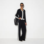 Pantaloni in maglia con logo KP75S66E2 685 ELISABETTA FRANCHI Nero/burro 