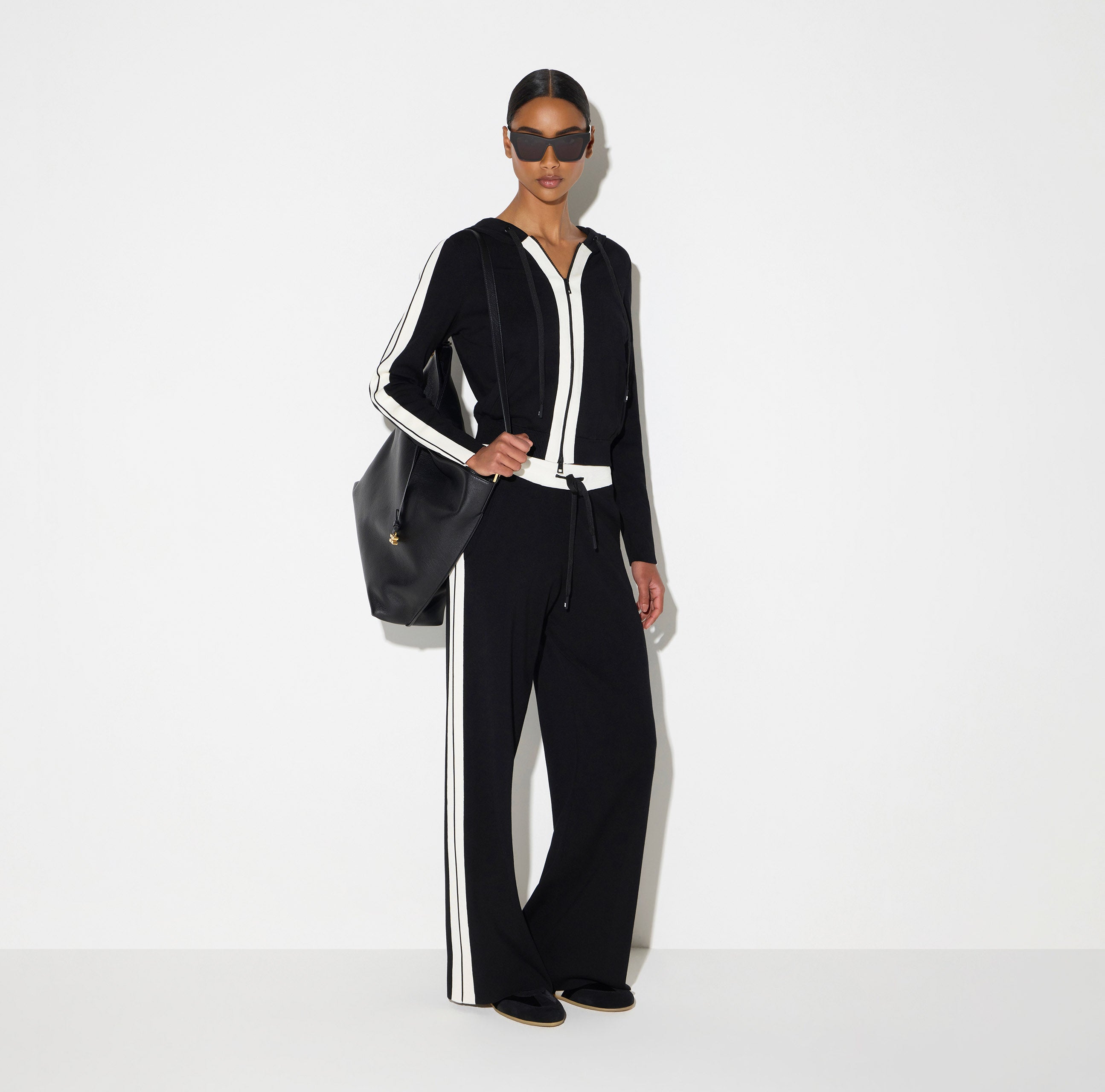 Pantaloni in maglia con logo KP75S66E2 685 ELISABETTA FRANCHI Nero/burro 