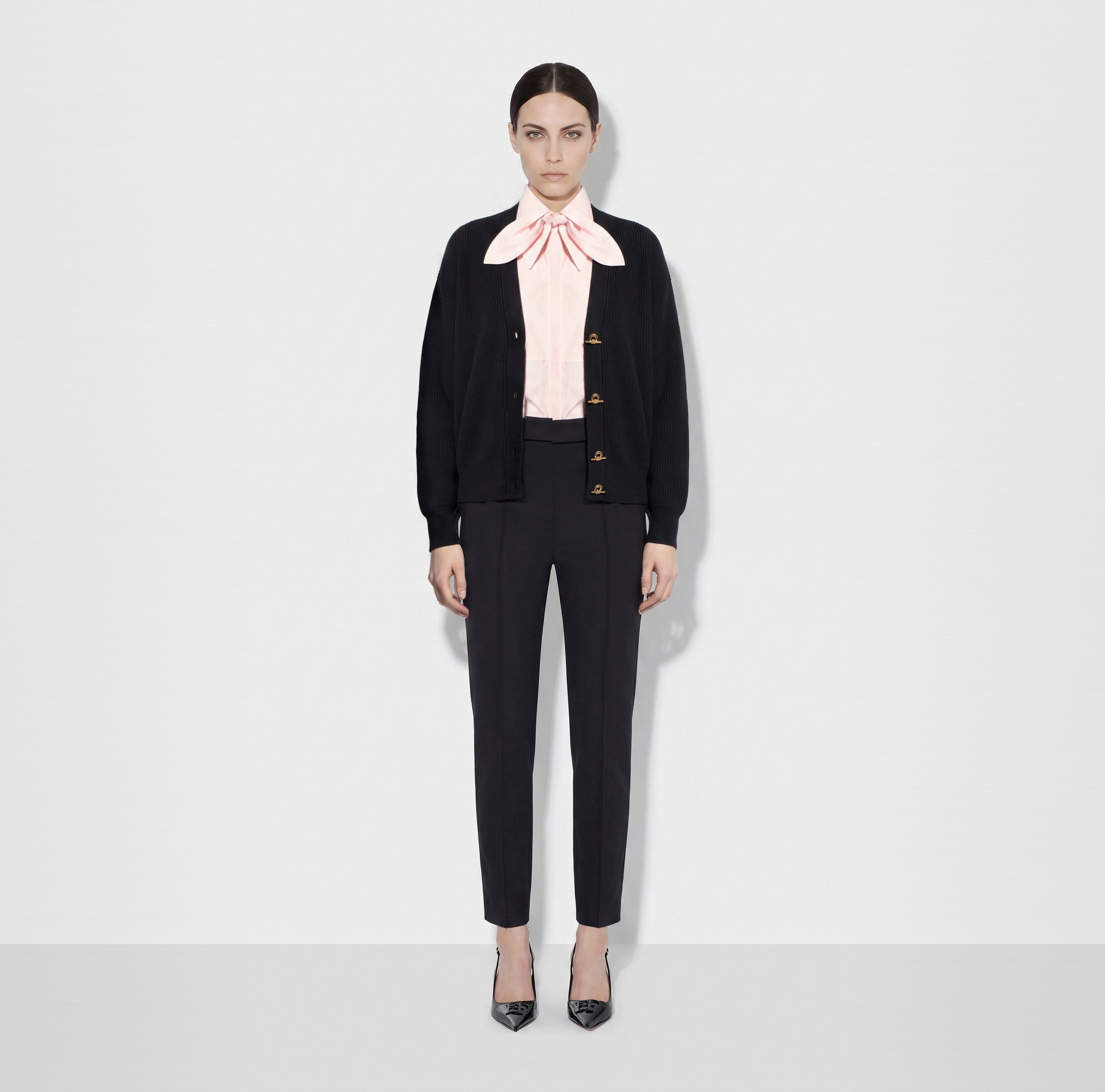 Cardigan in maglia con bottoni gioiello MK01S66E2 110 ELISABETTA FRANCHI Nero 