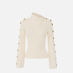 Pullover in maglia con bottoni gioiello MK03S66E2 193 ELISABETTA FRANCHI Burro 