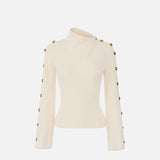 Pullover in maglia con bottoni gioiello MK03S66E2 193 ELISABETTA FRANCHI Burro 