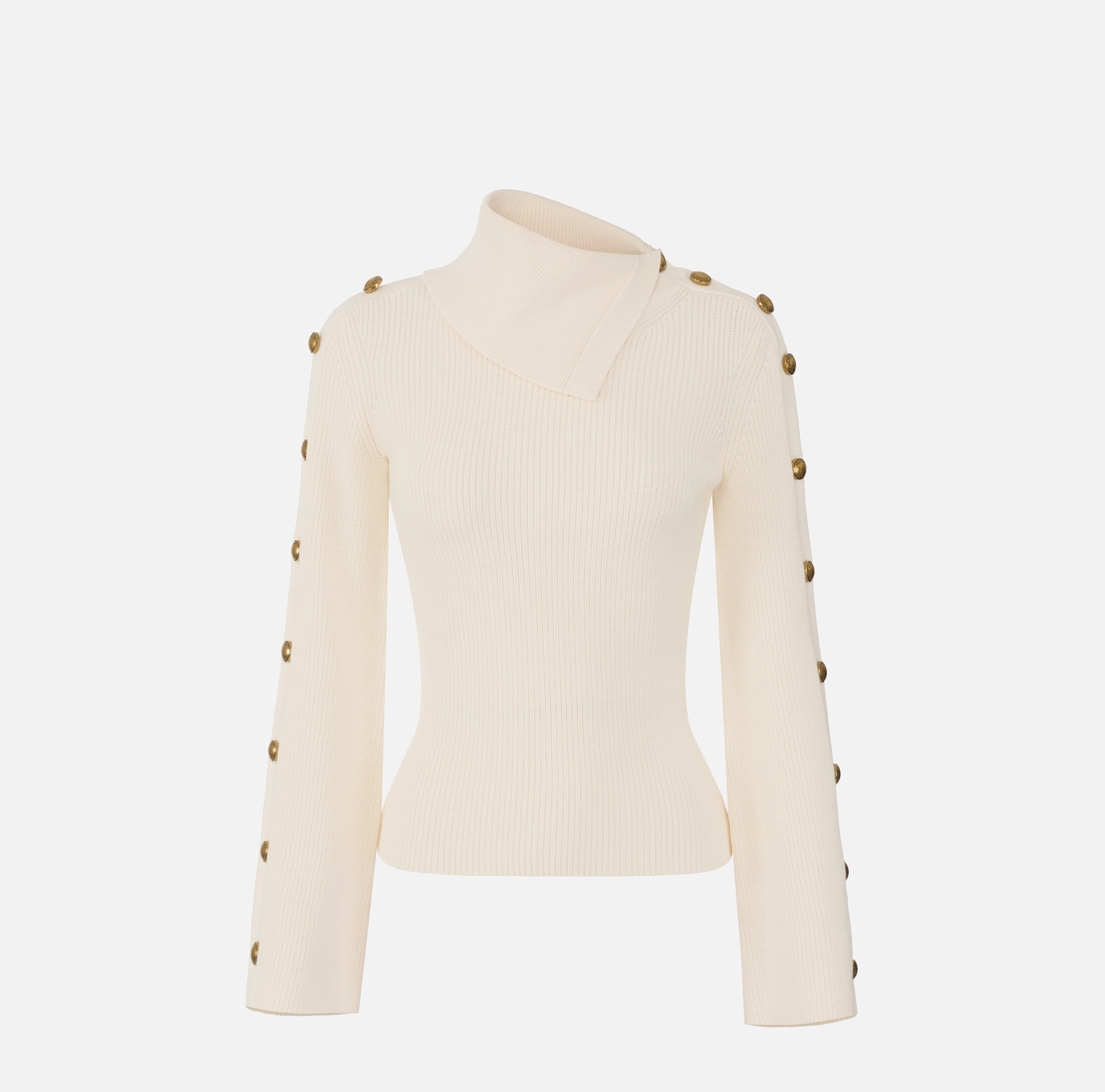 Pullover in maglia con bottoni gioiello MK03S66E2 193 ELISABETTA FRANCHI Burro 