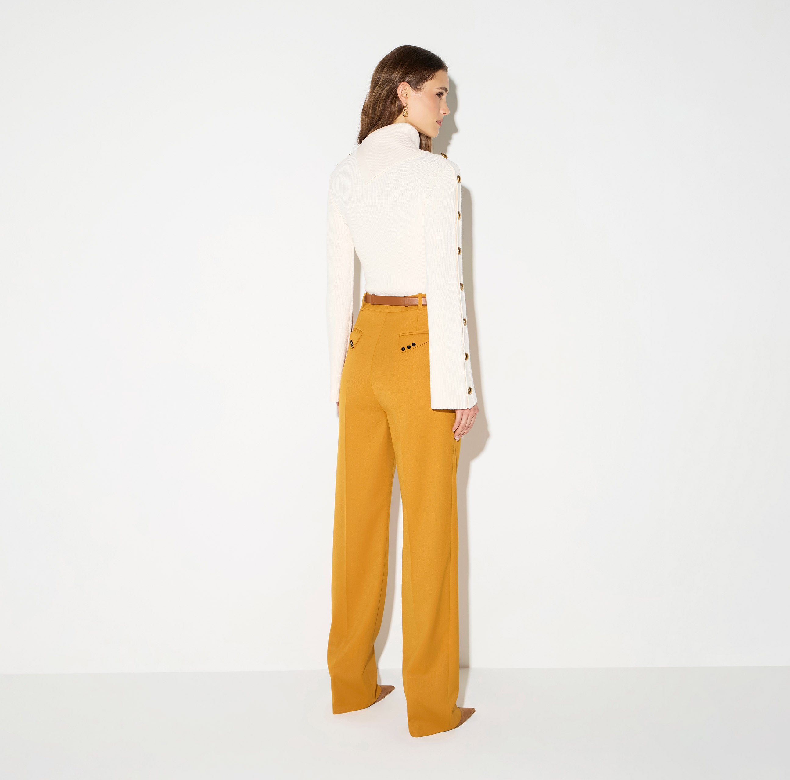 Pullover in maglia con bottoni gioiello MK03S66E2 193 ELISABETTA FRANCHI Burro 