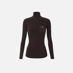 Dolcevita in maglia con ricami à jour MK05B66E2 EV9 ELISABETTA FRANCHI Dark chocolate 