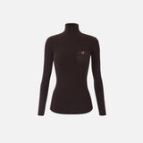 Dolcevita in maglia con ricami à jour MK05B66E2 EV9 ELISABETTA FRANCHI Dark chocolate 