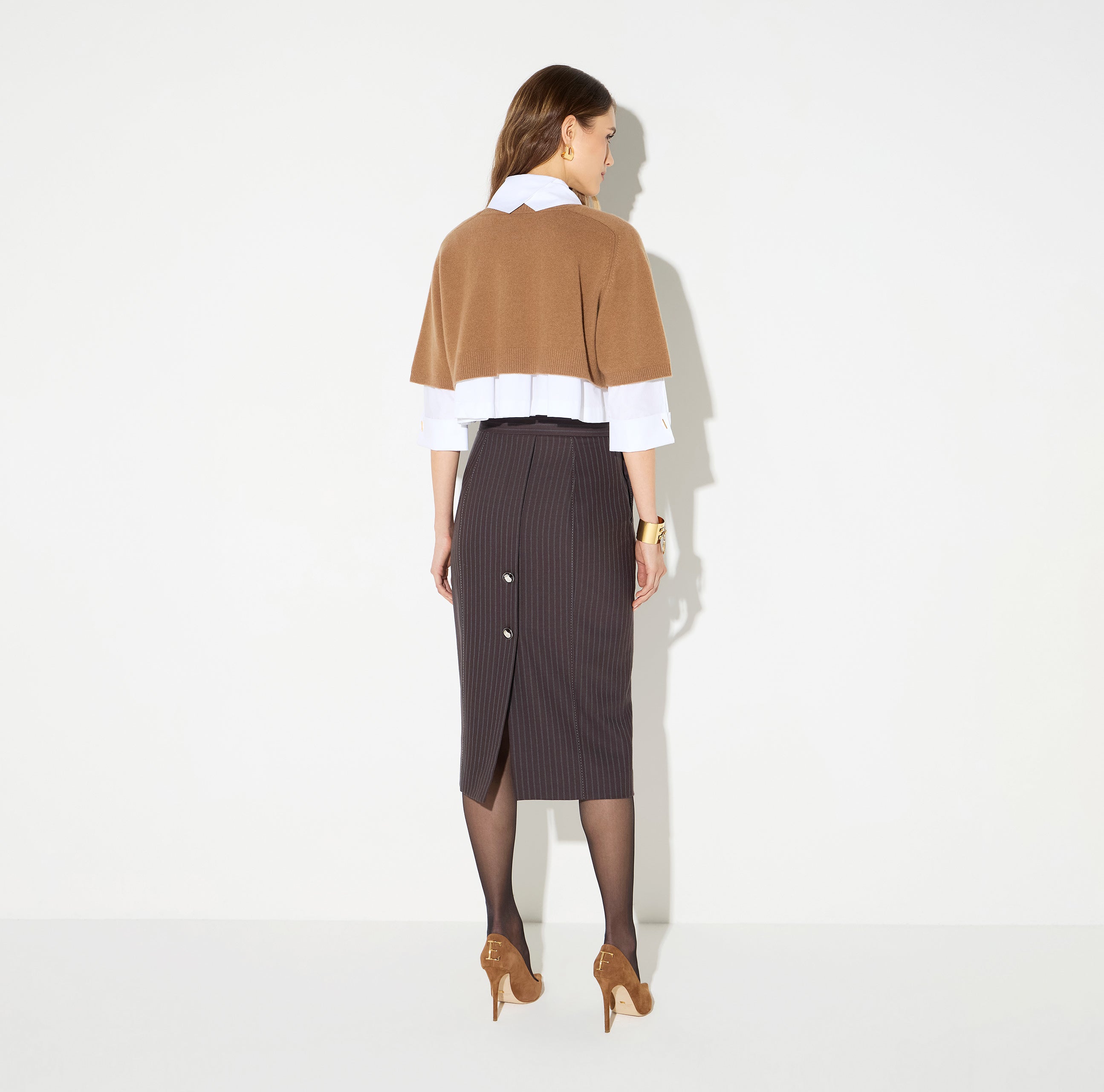 Top in lana e cashmere MK11T66E2 AI6 ELISABETTA FRANCHI Daino 