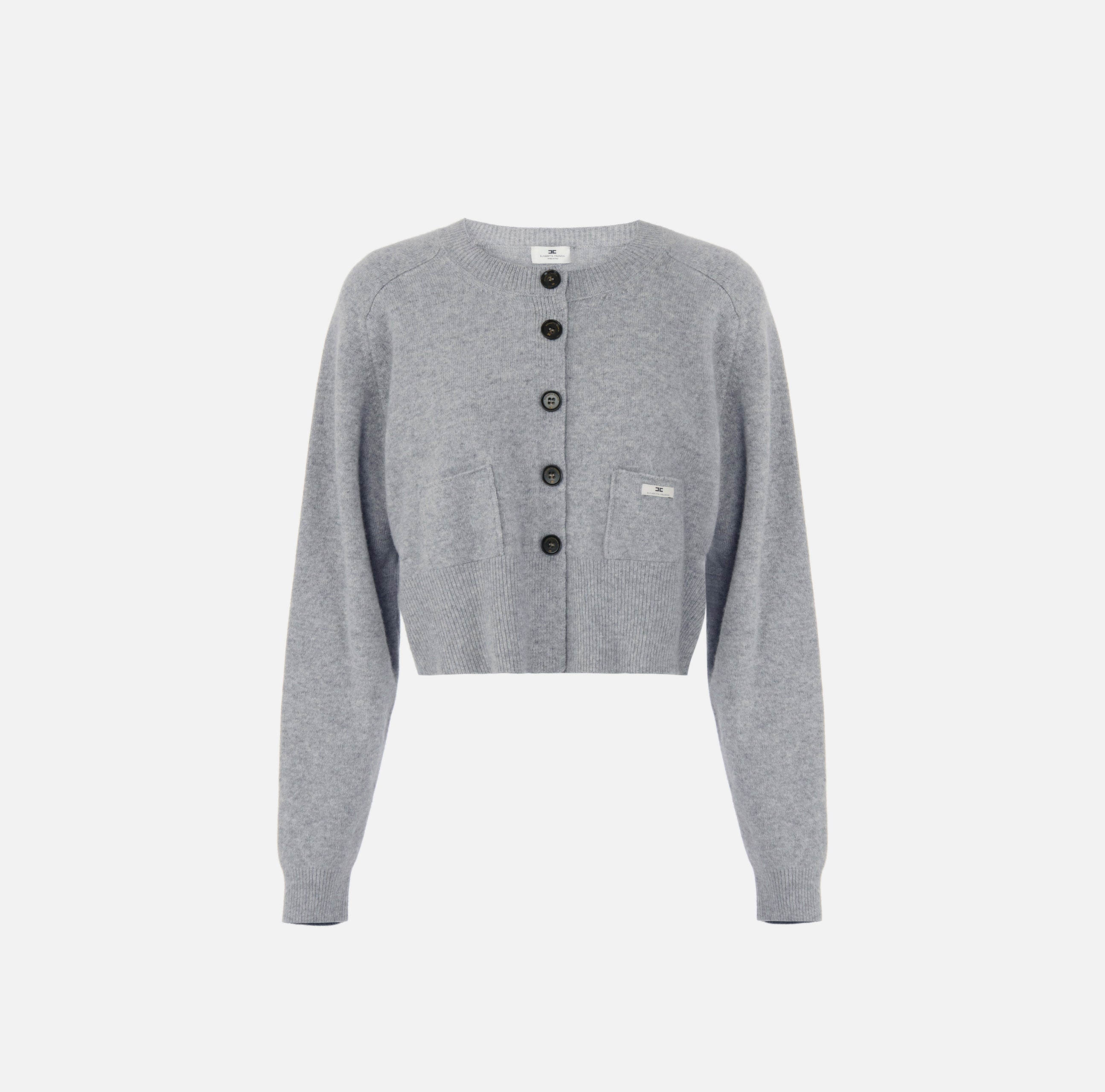 Cardigan in lana e cashmere MK12T66E2 431 ELISABETTA FRANCHI Grigio melange 