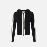 Felpa in maglia bicolore con logo<BR/> MK15S66E2 685 ELISABETTA FRANCHI Nero/burro 