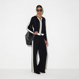 Felpa in maglia bicolore con logo<BR/> MK15S66E2 685 ELISABETTA FRANCHI Nero/burro 