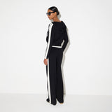 Felpa in maglia bicolore con logo<BR/> MK15S66E2 685 ELISABETTA FRANCHI Nero/burro 