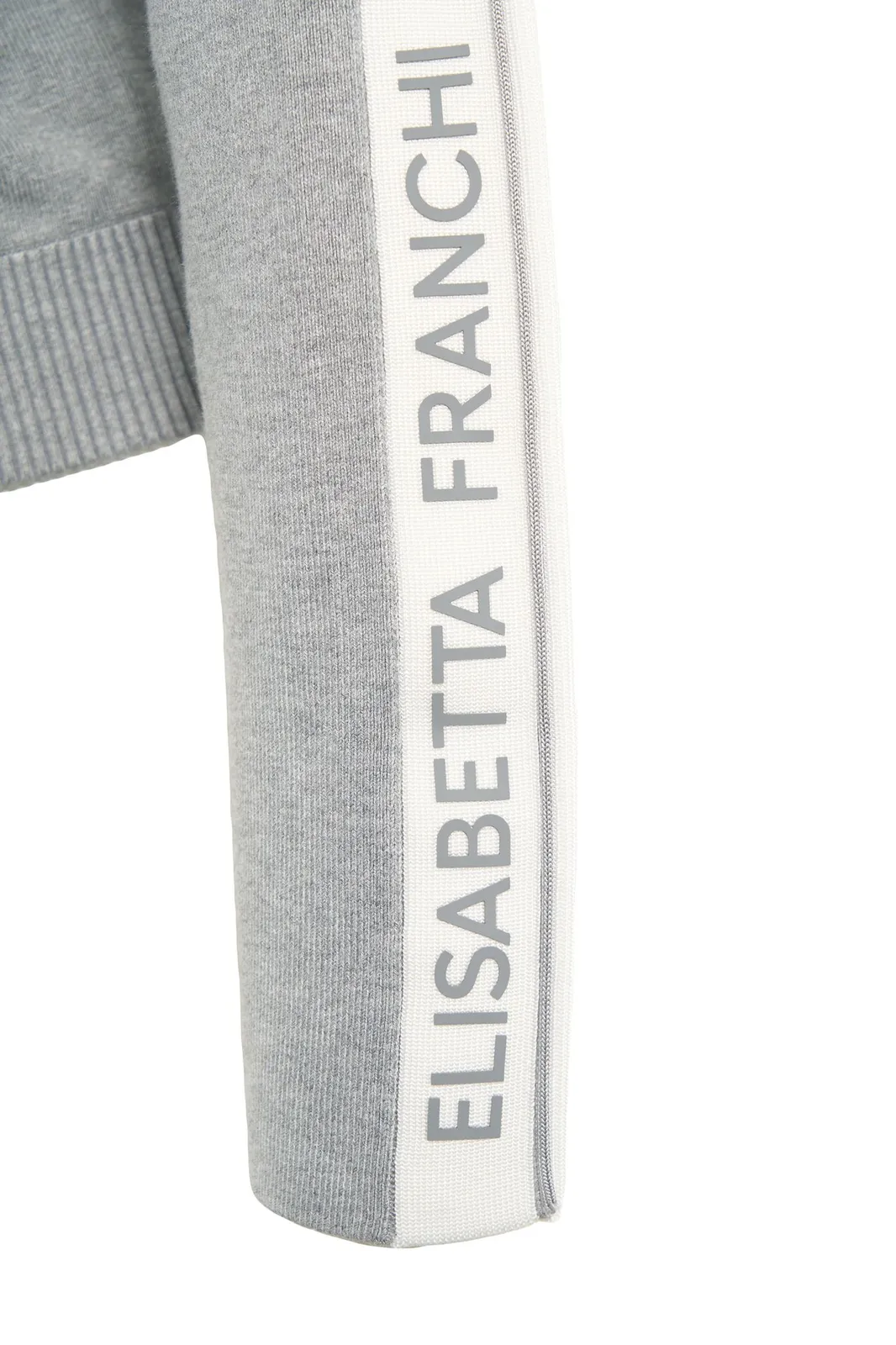 Felpa in maglia bicolore con logo<BR/> MK15S66E2 G41 ELISABETTA FRANCHI Grigio melange/avorio 