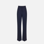 Pantaloni in fresco lana gessato PA17666E2 FO9 ELISABETTA FRANCHI Blu notte/red passion 