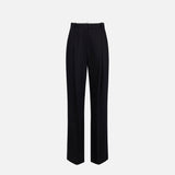 Pantaloni in fresco lana gessato PA17866E2 109 ELISABETTA FRANCHI Nero/beige 